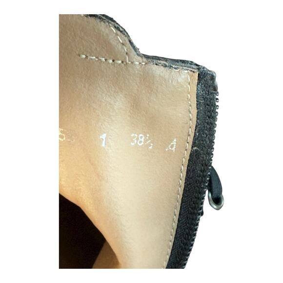 Rebecca Sanver Black Suede Booties Sz 6.5 Amber Lucite Heels Anthropologie EUC - Picture 5 of 12